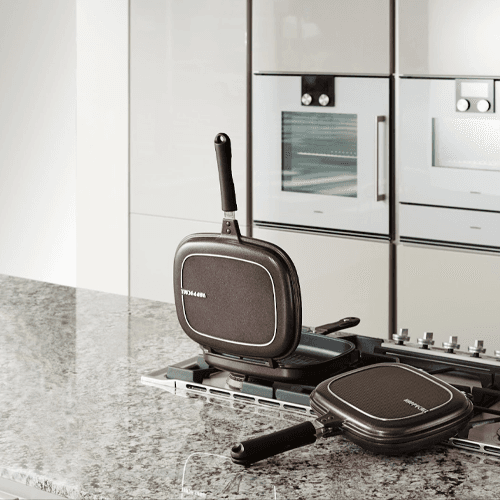Masak Praktis dan Anti Berantakan dengan Alat Masak Happycall Double Pan