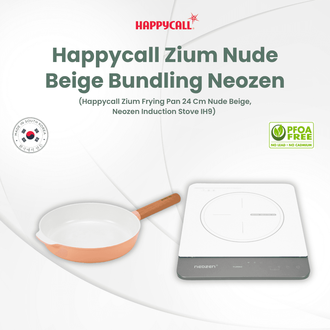 Happycall Zium IH POT 18CM NEUTRAL BEIGE + NEOZEN INDUCTION STOVE IH9