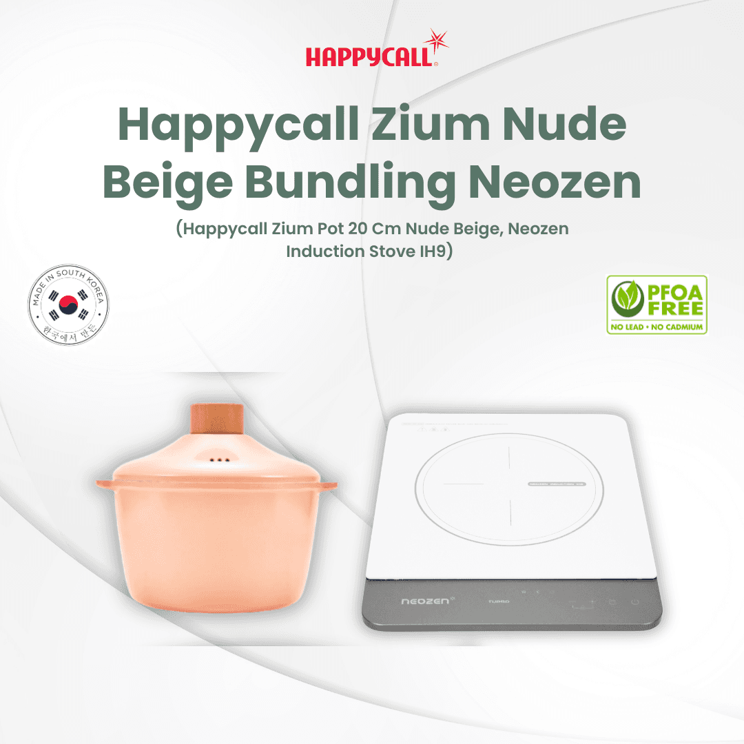 Happycall Zium IH POT 20CM NEUTRAL BEIGE + NEOZEN INDUCTION STOVE IH9
